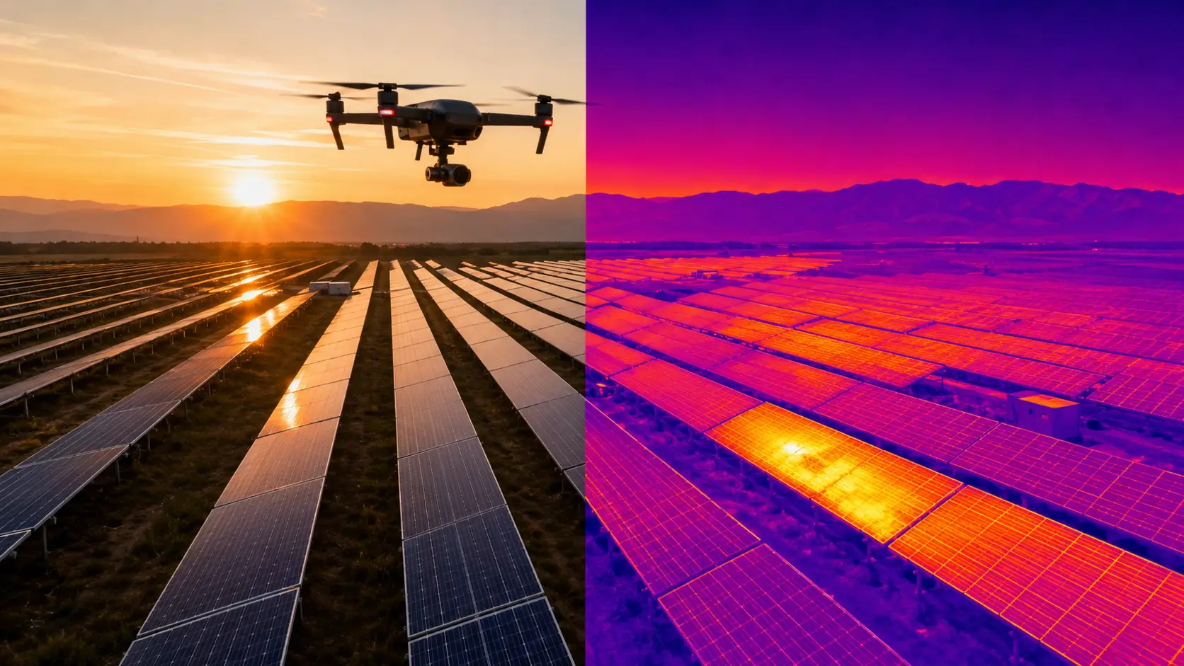 Inspeção Termográfica de Usinas Solares: Como Drones Detectam Falhas Invisíveis